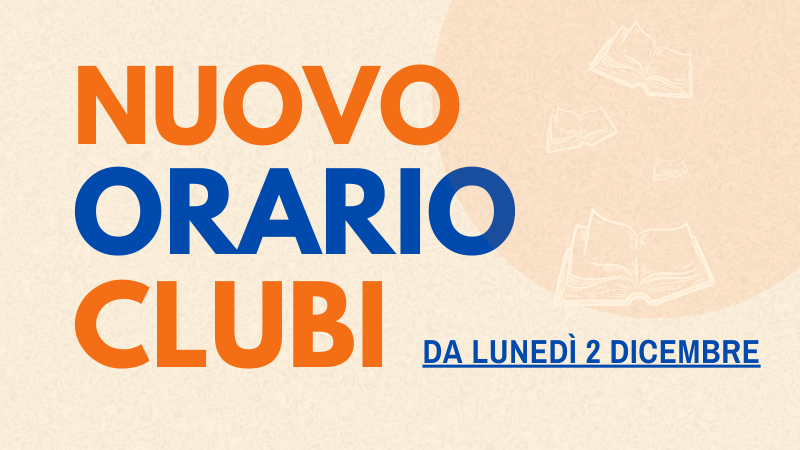 Nuovo orario di CLUBI - Biblioteca di Clusone